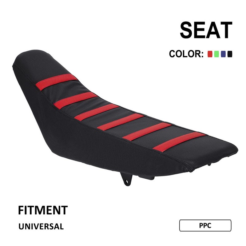 USTPO Dirt Bike Seat Cover Particle Surface Universal for CRF CR XR 50cc - 250cc RM KX KLX TTR PW SSR Apollo TAO TAO Thumpstar Dirt Pit Bike Red - Image 2